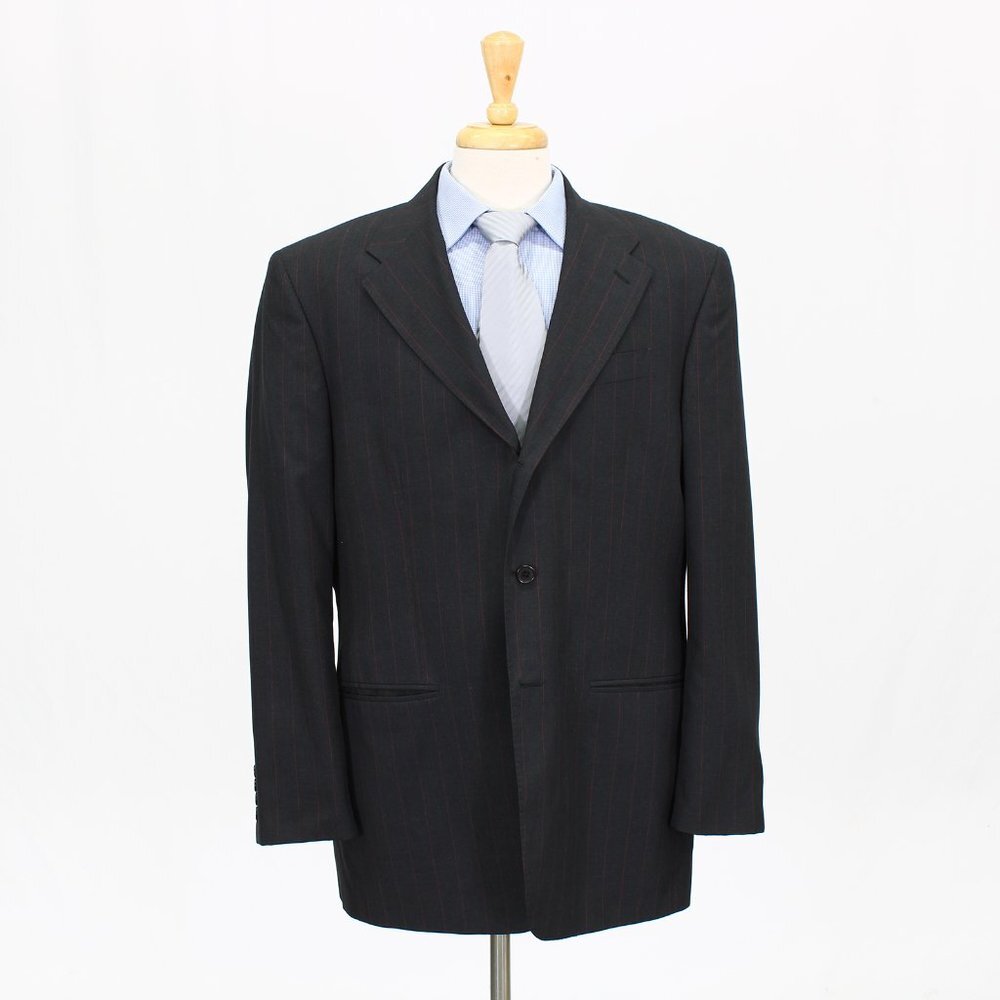 Perry Ellis 44R Gray Striped 3-Button Sport Coat Blazer Jacket B492